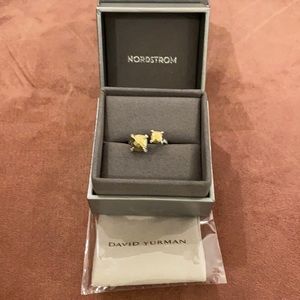 David Yurman silver and yellow gold bypass ring size 8.